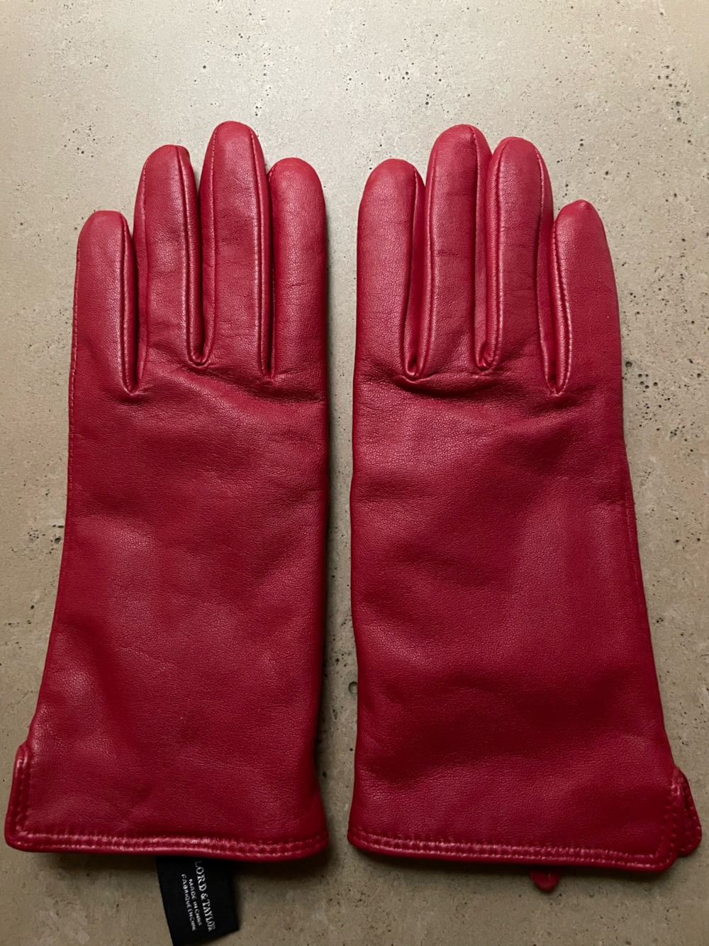 Classic Red Leather Women's Gloves